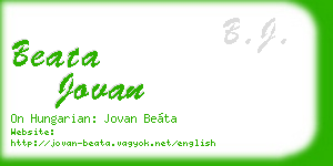 beata jovan business card